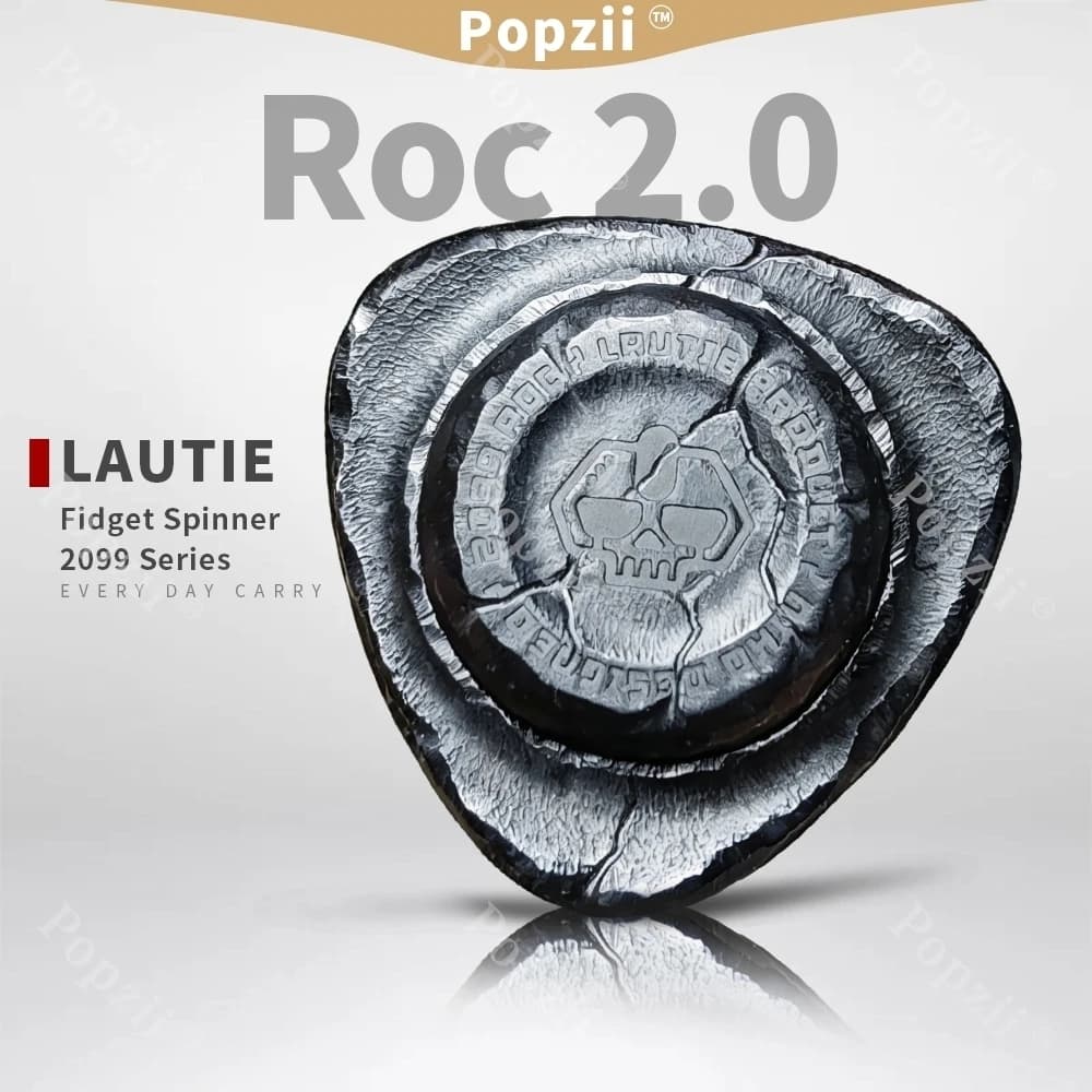 LAUTIE Roc 2.0 Fidget Spinner con Motivo a Pietra Incisa Serie 2099 Giocattoli Antistress per Alleviare l'Ansia e la Tensione