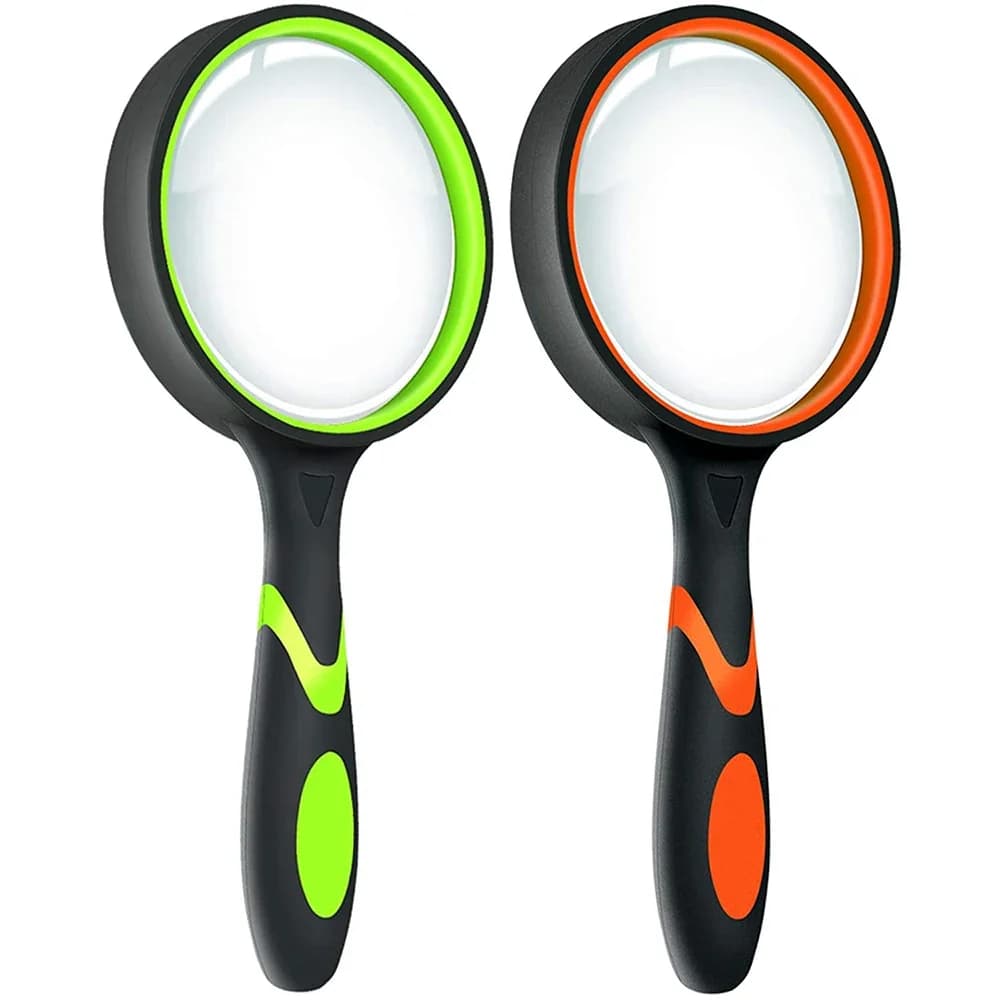 Lente d'ingrandimento grande 10X 75mm per bambini, lente d'ingrandimento portatile antiscivolo per lavori ravvicinati, lettura, scienze