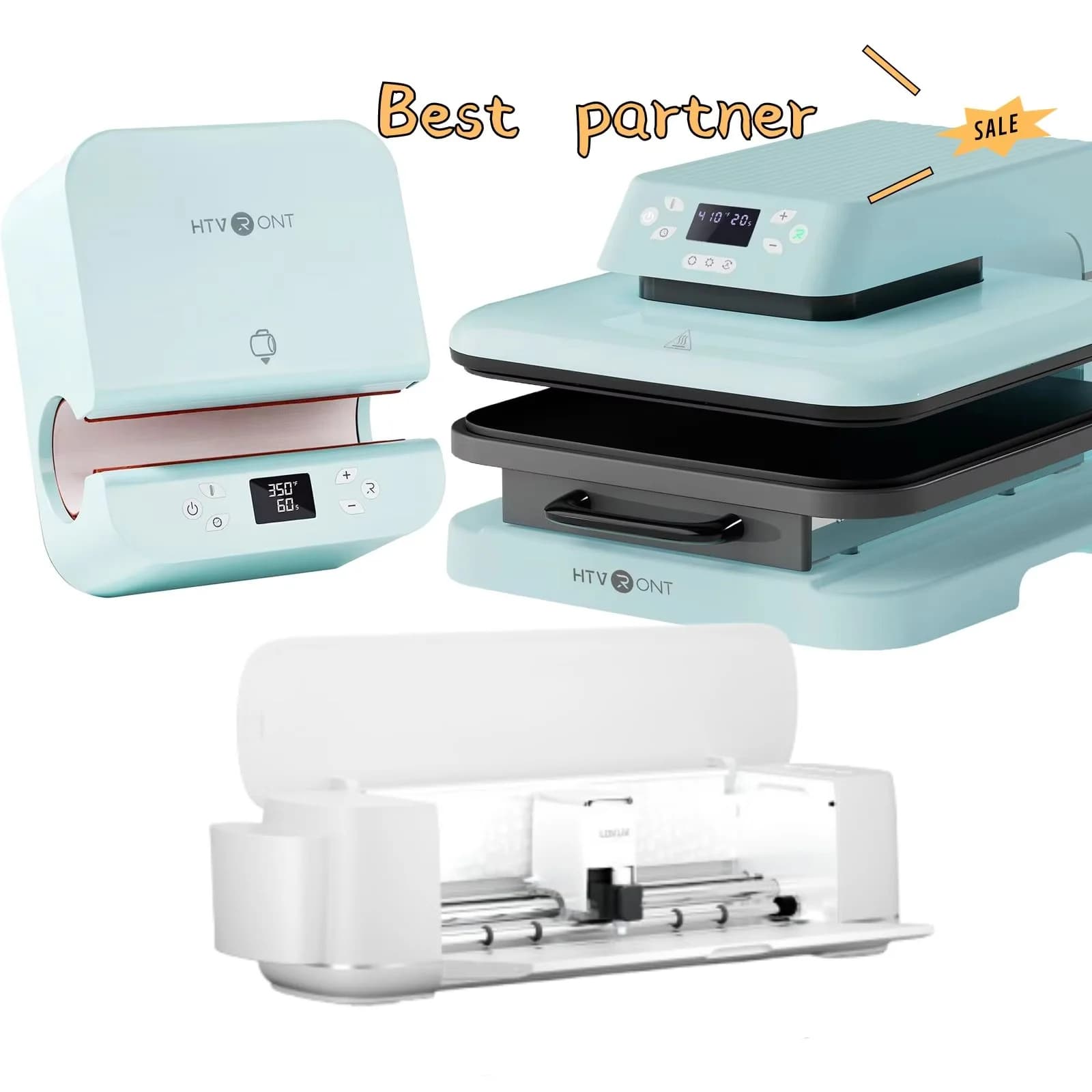HTVRONT Pressa di Calore Automatica e Pressa di Calore per Bicchiere HTVRONT e Macchina da Taglio per Plotter in Vinile LOKLiK 2 Gen per Tazze per T-shirt Fai da Te