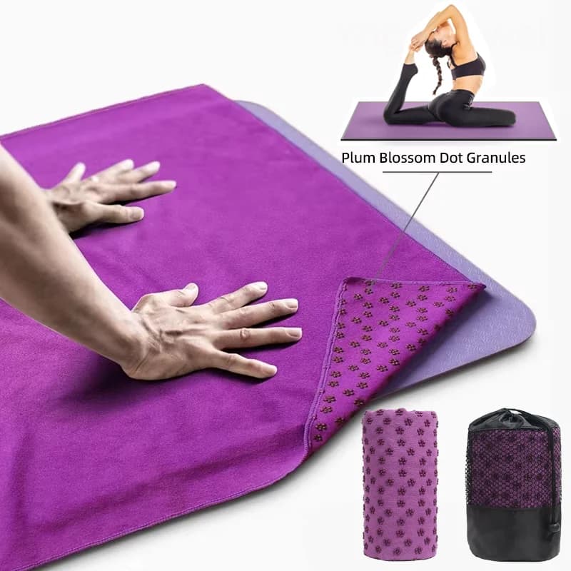 Anti-slip Mat for Hot Yoga, Pilates, Yoga Cover, Portable Absorbent Mat for Fitness, Meditation, Sport and Travel