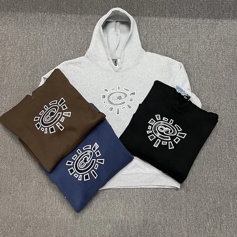 ADWYSD Fleece Lined Hoodie Casual Streetwear Vintage Unisex Sweatshirt Couple Style Sun Roll Design Cotton Crew Neck Print