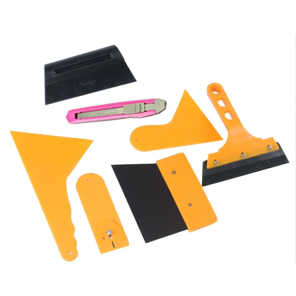 7Pcs/Set Car Vinyl Stickers Removal Tool Vehicle Window Foil Squeegee Scraper Cutter Repair Applicator Portable Auto Accessories