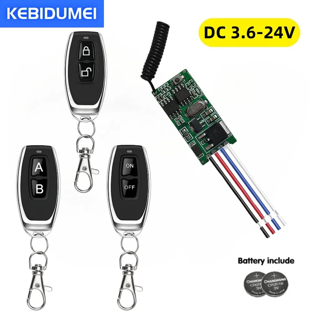 433 Mhz Universale Senza Fili DC 3.6 V 6 V 12 V 24 V Interruttore di Controllo Remoto 1 CH Relè RF Ricevitore On Off pulsante HA CONDOTTO LA Luce controller FAI DA TE