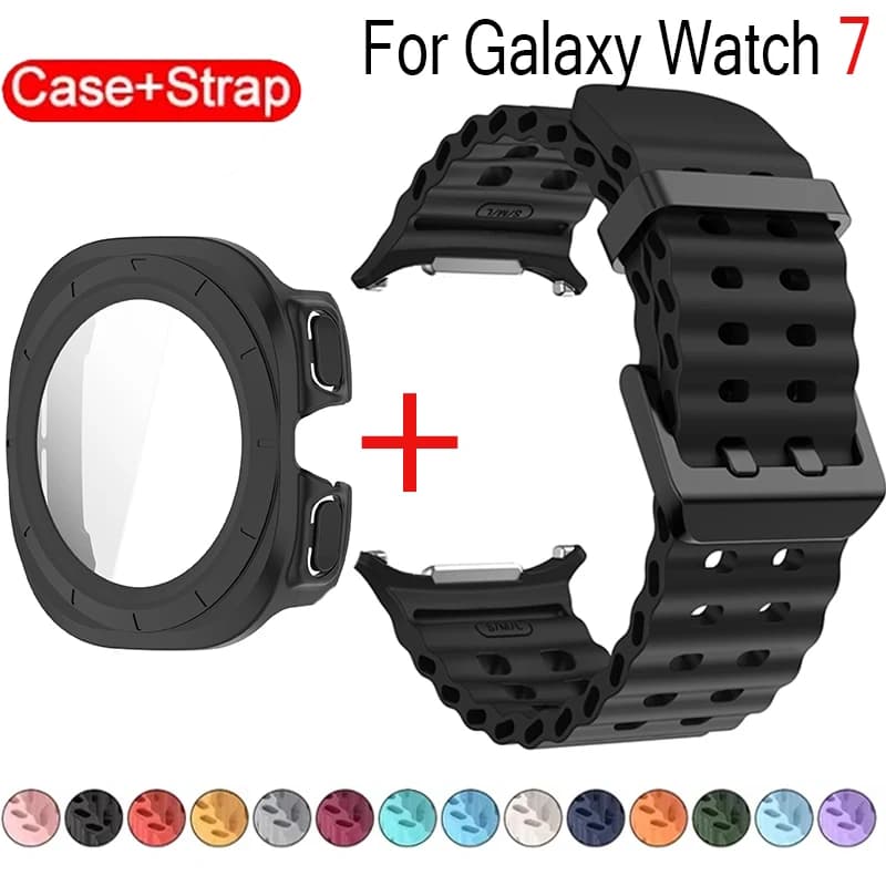 Cover in vetro temperato + cinturino per Samsung Galaxy Watch Ultra 47mm cinturino in silicone per Galaxy Watch Ultra 47mm custodia protettiva per cinturino
