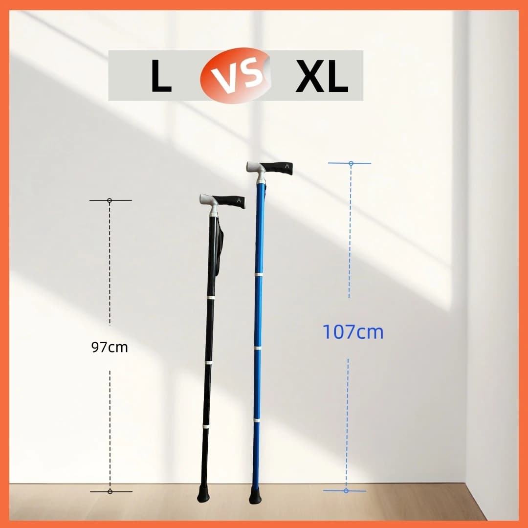 Telescopic walking stick 106/116 cm with adjustable handle Extensible trekking poles for titanium aluminum alloy self-defense