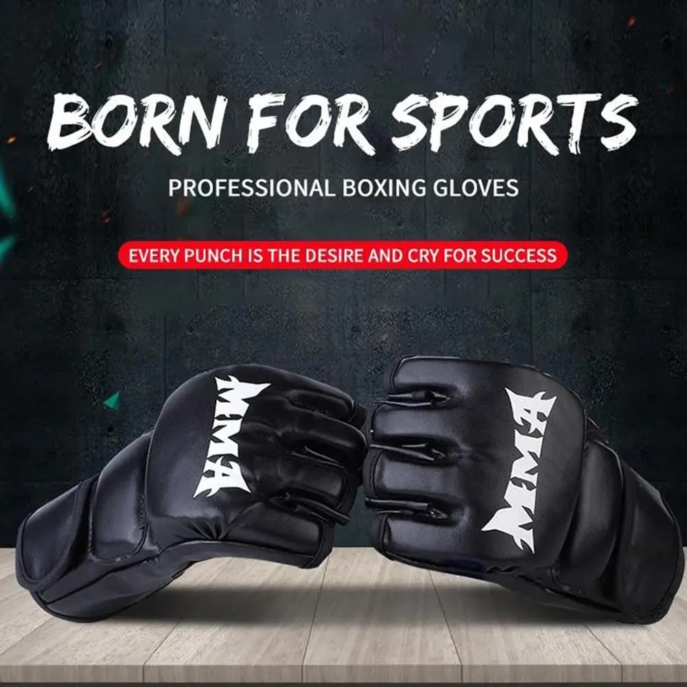 MMA Gloves for Grappling, Sparring, Sports Training, Half Gloves, MMA UFC Boxing Gloves for Training, Martial Arts Gloves, 1 pair