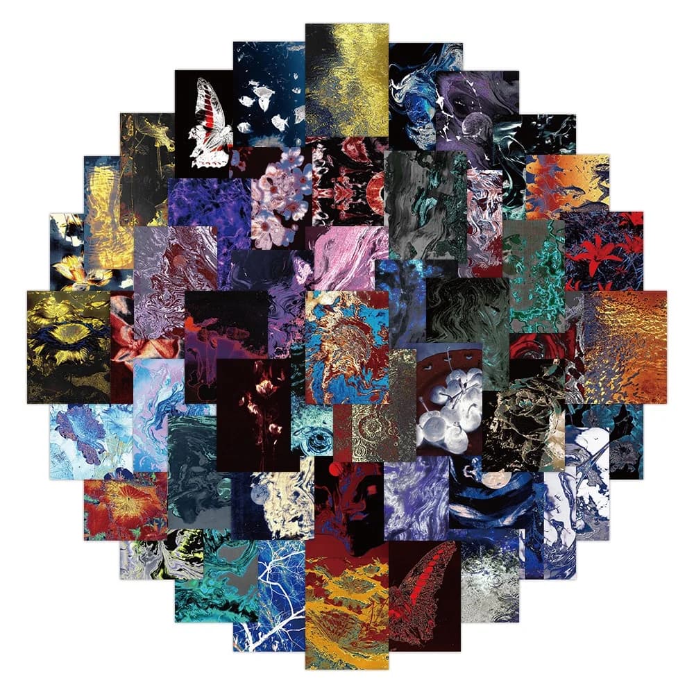 60 pezzi astratti strani artistici estetici pittura graffiti adesivi per casco bicicletta astuccio decalcomanie BulingBulingStickers Store