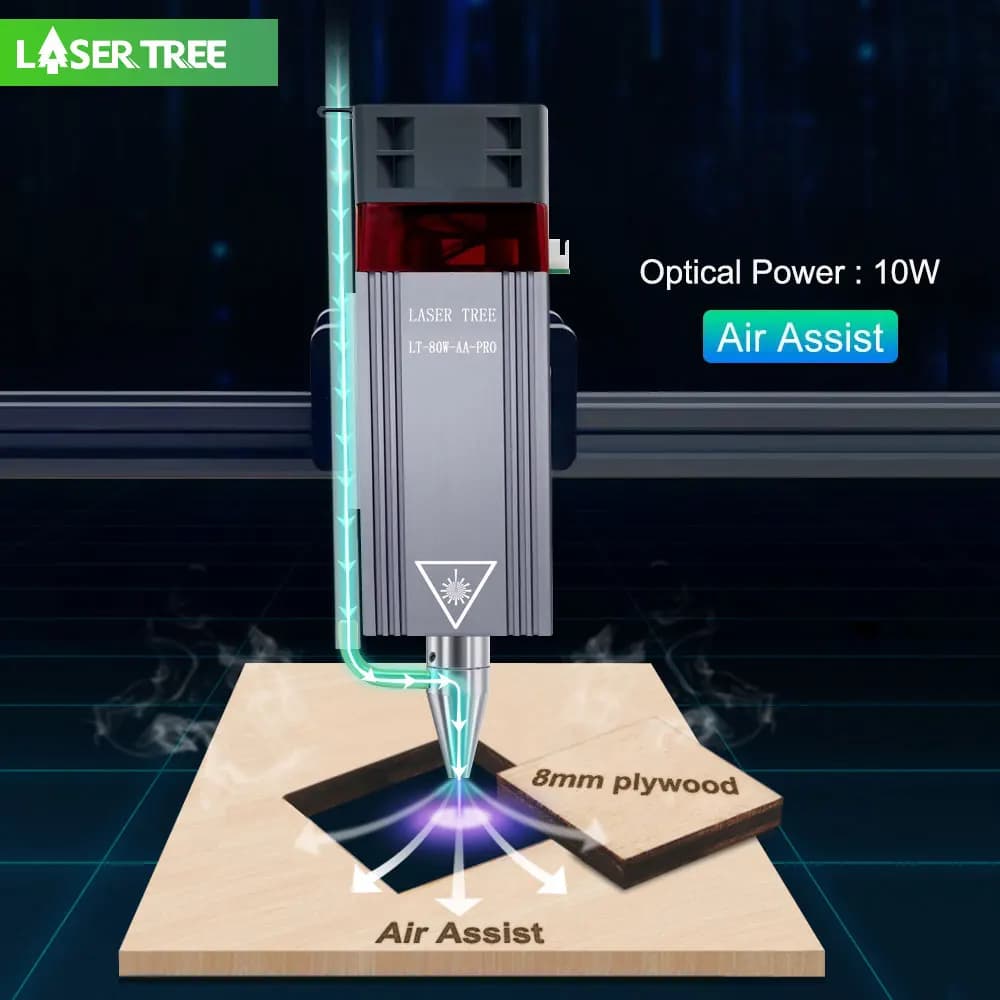 LASER TREE 20W 40W 80W Laser Module, 450nm Blue Laser Head for CNC Machines, Laser Engraving and Cutting, Fai-da-Te Tools for Wood Processing