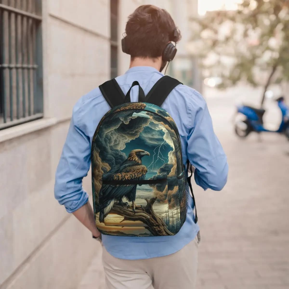 Zaino Eagle And Thunder In The Sky, borsa per libri per studenti, borsa da scuola per bambini, borse a tracolla per laptop per uomo e donna