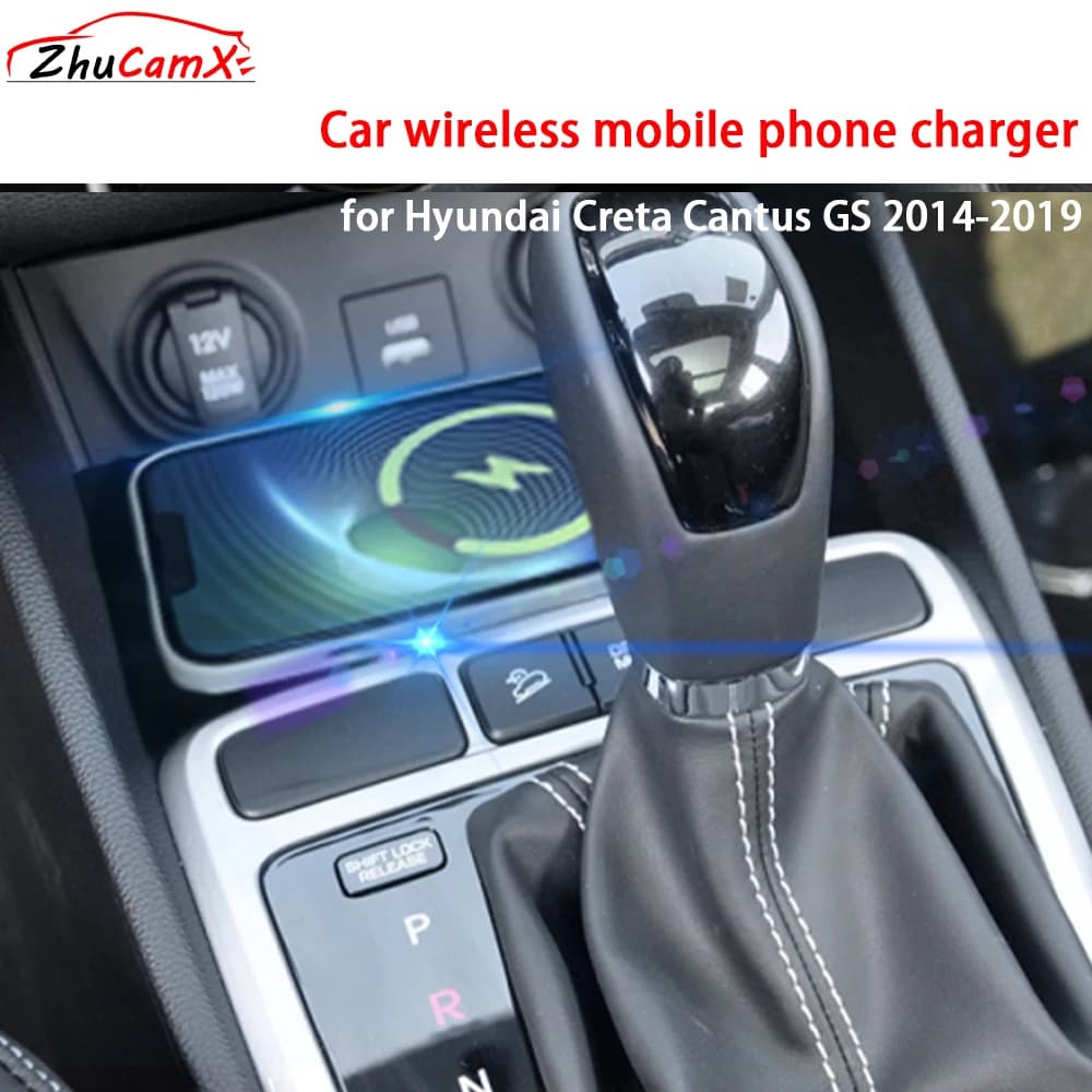 Per Hyundai Creta Cantus GS 2014-2019 Console centrale di archiviazione Caricatore per telefono cellulare wireless QI 18W iPhone Magsafe Ricarica rapida