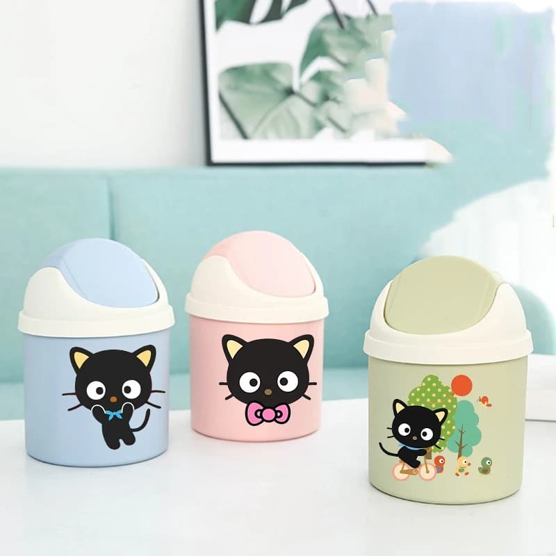 kawaii Mini Desktop Bin Chococated Trash Can Tube Bedroom Trash Can Garbage Can Clean Workspace Storage Box Home Desk New
