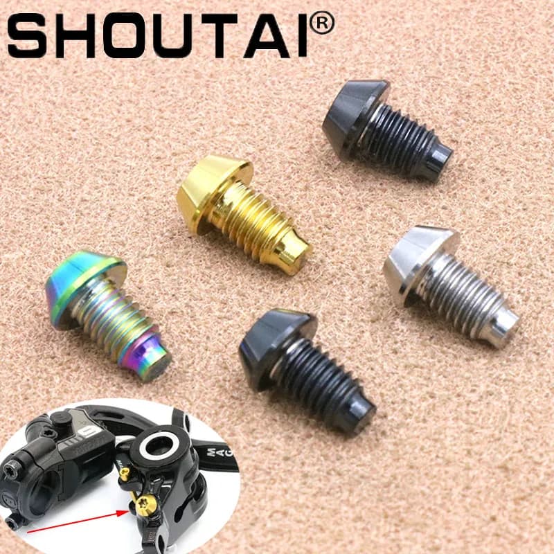 Titanium Alloy Bicycle Hydraulic Disc Brake Screw, Brake Clip Oil Filling Bleed Screw FOR Magura, M6 Mountain Bike TC4, 2Pcs