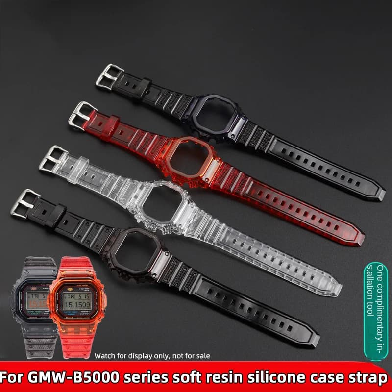 Per CASIO 3459 GMW B5000 cassa dell'orologio lunetta G-SHOCK GMW-B5000 Mod kit cinturino in silicone in resina morbida sostituire il braccialetto con cinturino da polso
