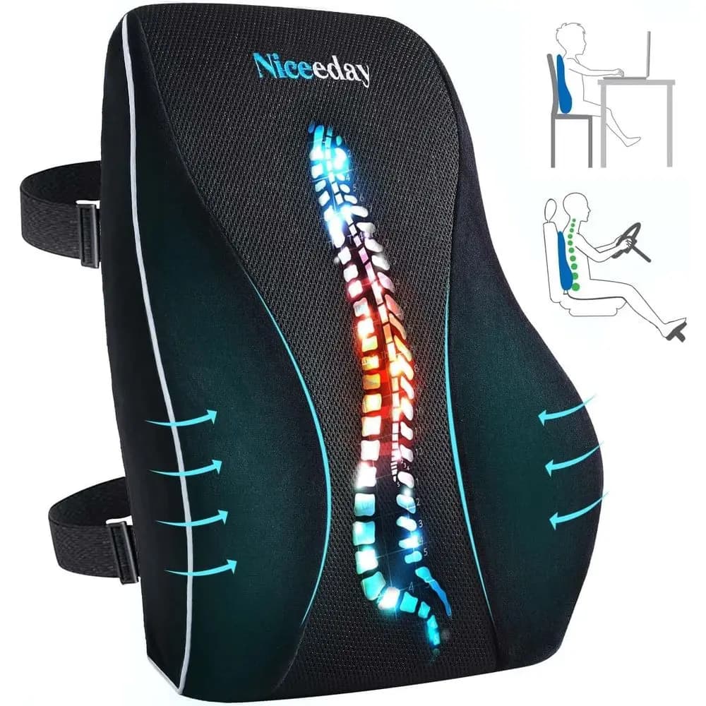 Cuscino ergonomico di supporto lombare per sedie da ufficio e da gaming, cuscino di supporto per la schiena della sedia da scrivania per alleviare il dolore lombare
