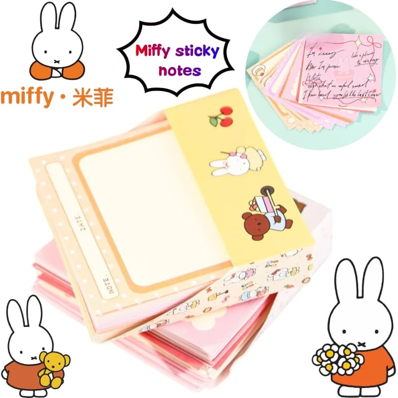 Miffy note paper high color value rabbit print girl heart cute boxed non-sticky full color hand account material message book