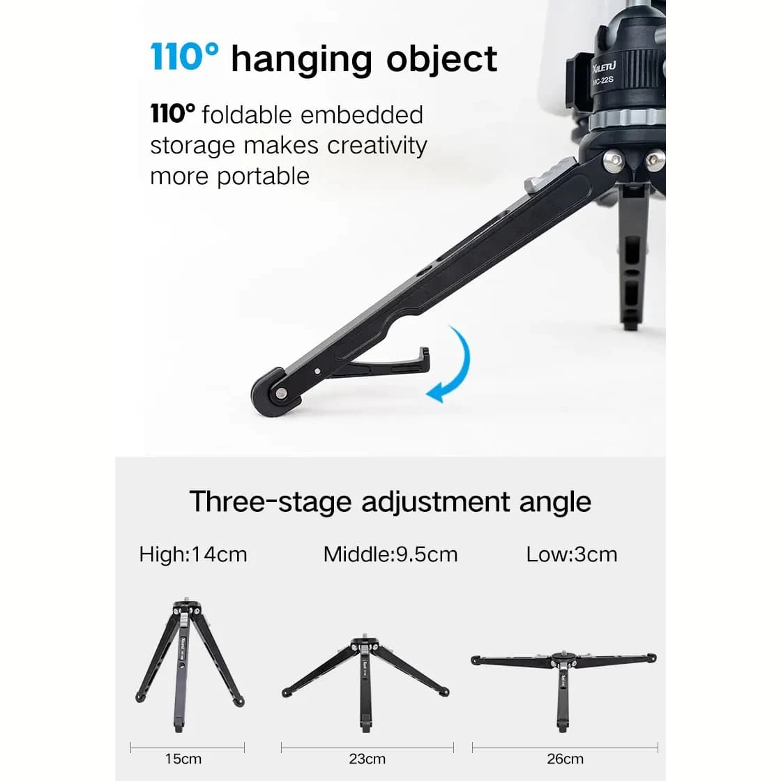 XILETU Vlogging Treppiede Palmare Testa di Scarpa Fredda Micro Singola Fotocamera Supporto per Telefono Video Blog Treppiede Desktop Selfie Treppiede portatile