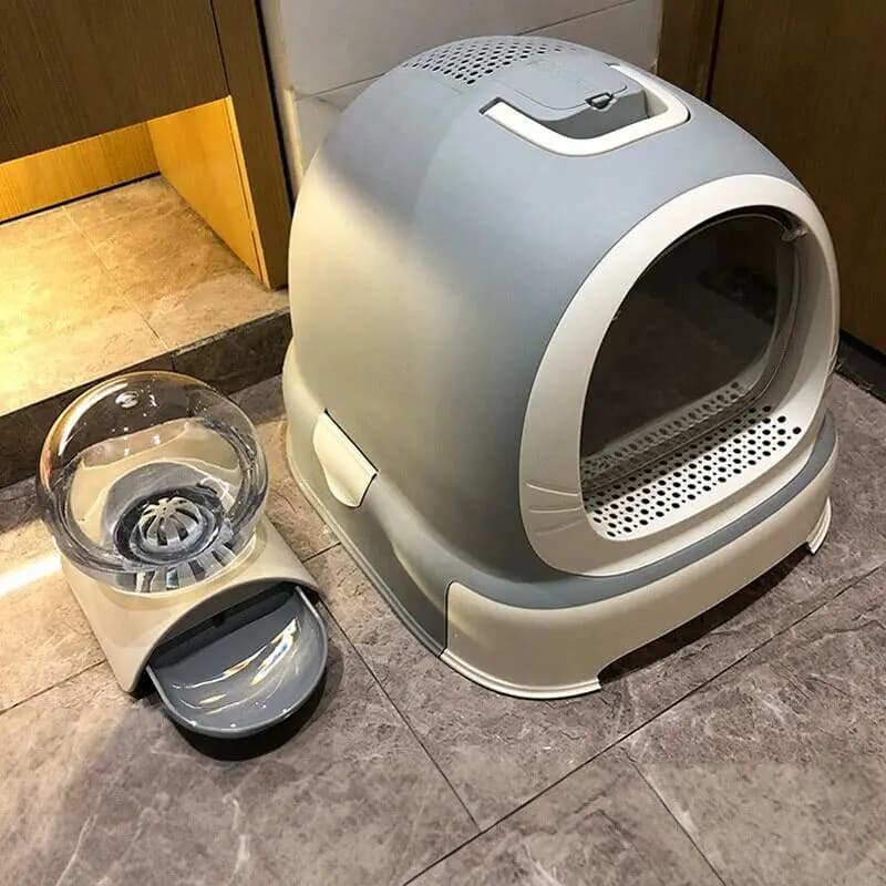 Lettiera per gatti autopulente in plastica, a forma di castello, con accessori per toilette e areneros per gatti, articoli per la casa