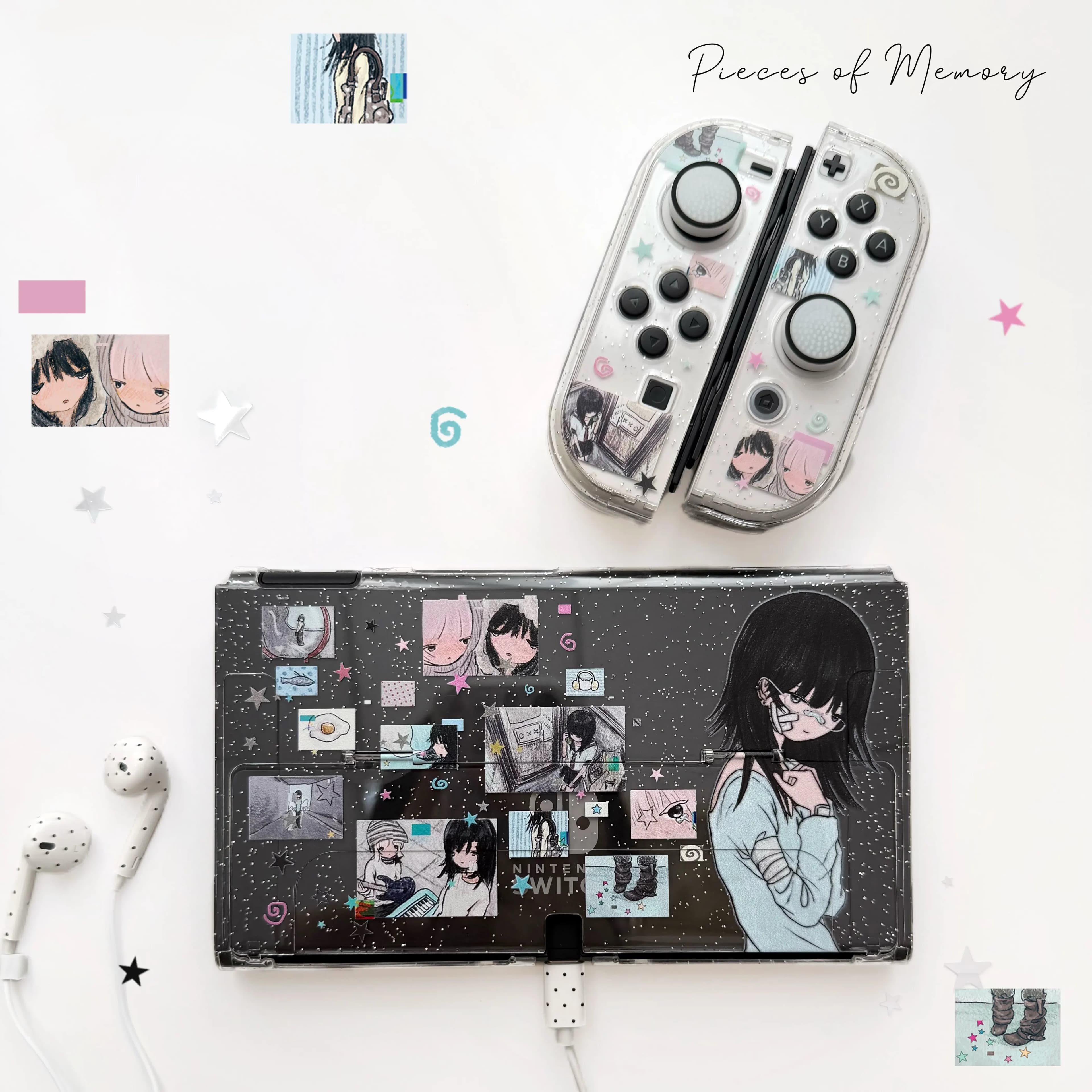 Kelulu Switch 2 Oled Hard Shell Protective Case Pink Anime Pieces Of Memory Controller Cover Clear For Adult Gamers In Stock