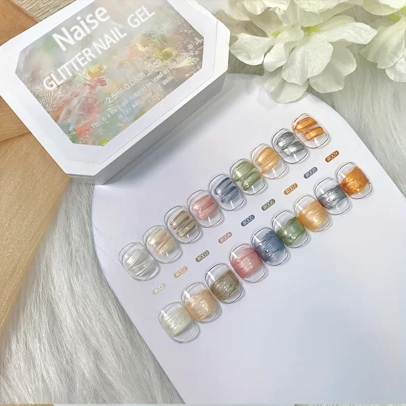 Smalto per unghie gel solido perlescente 3D a 9 colori, regalo per nail art con gradiente perlescente a lunga durata, adatto per le unghie