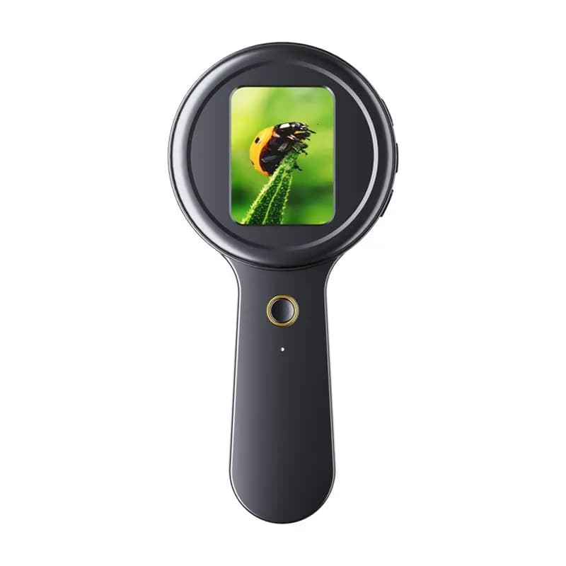 Microscopio Digitale Portatile N04R con Ingrandimento 200X, Lente d'Ingrandimento Elettronica Anti-Vibrazione con 16 LED e Schermo IPS da 2 Pollici