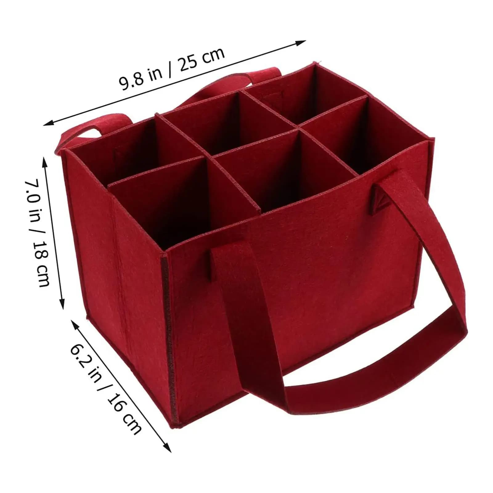 6 Bottle Bottle Carrier Christmas Storage Box Tote Basket Handbag for Champagne Bottles Red Bottle Holder