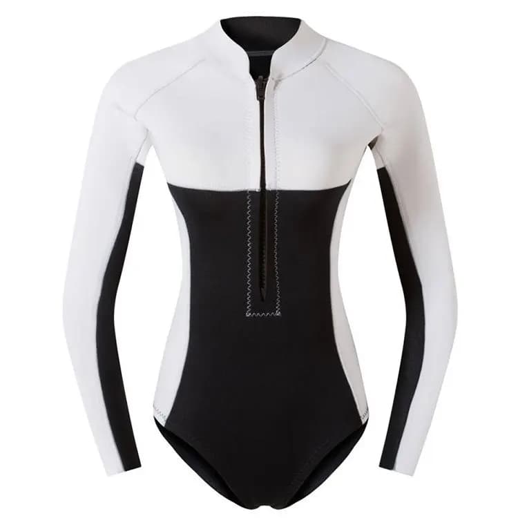 Muta stile bikini in neoprene da 2 mm Muta da sub a maniche lunghe da donna Surf Snorkeling Beachwear Costumi da bagno interi a prova di sole
