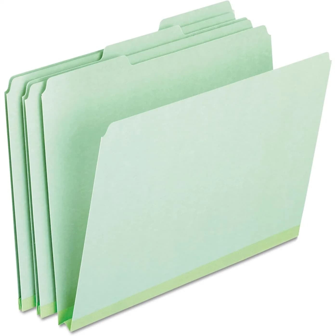 Expanding File Folders with Reinforced Gussets, 1/3 Cut Top Tab, Letter Size, Green (25 Pack)