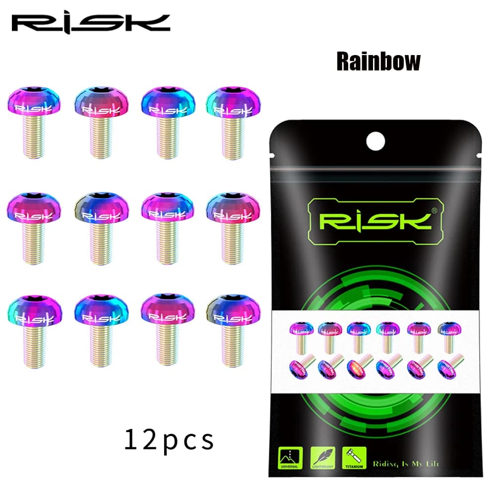 Rischio M5 * 10mm T25 Bulloni del rotore del freno a disco per MTB Bici da strada Viti del rotore Torx in titanio Accessori per biciclette