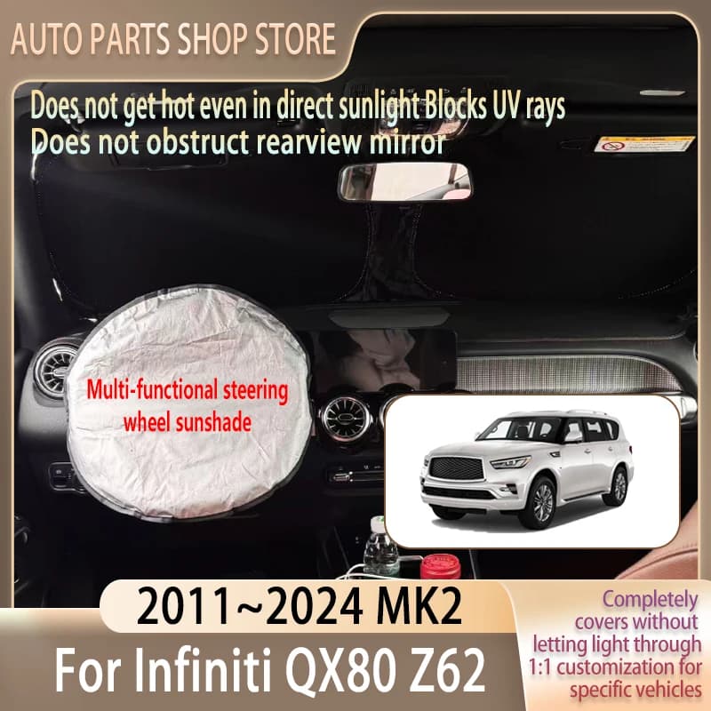 Per Infiniti QX80 2011~2024 20 Volante Parasole Rinfrescante Estivo Accessori Auto Parabrezza Anteriore Isolante Termico