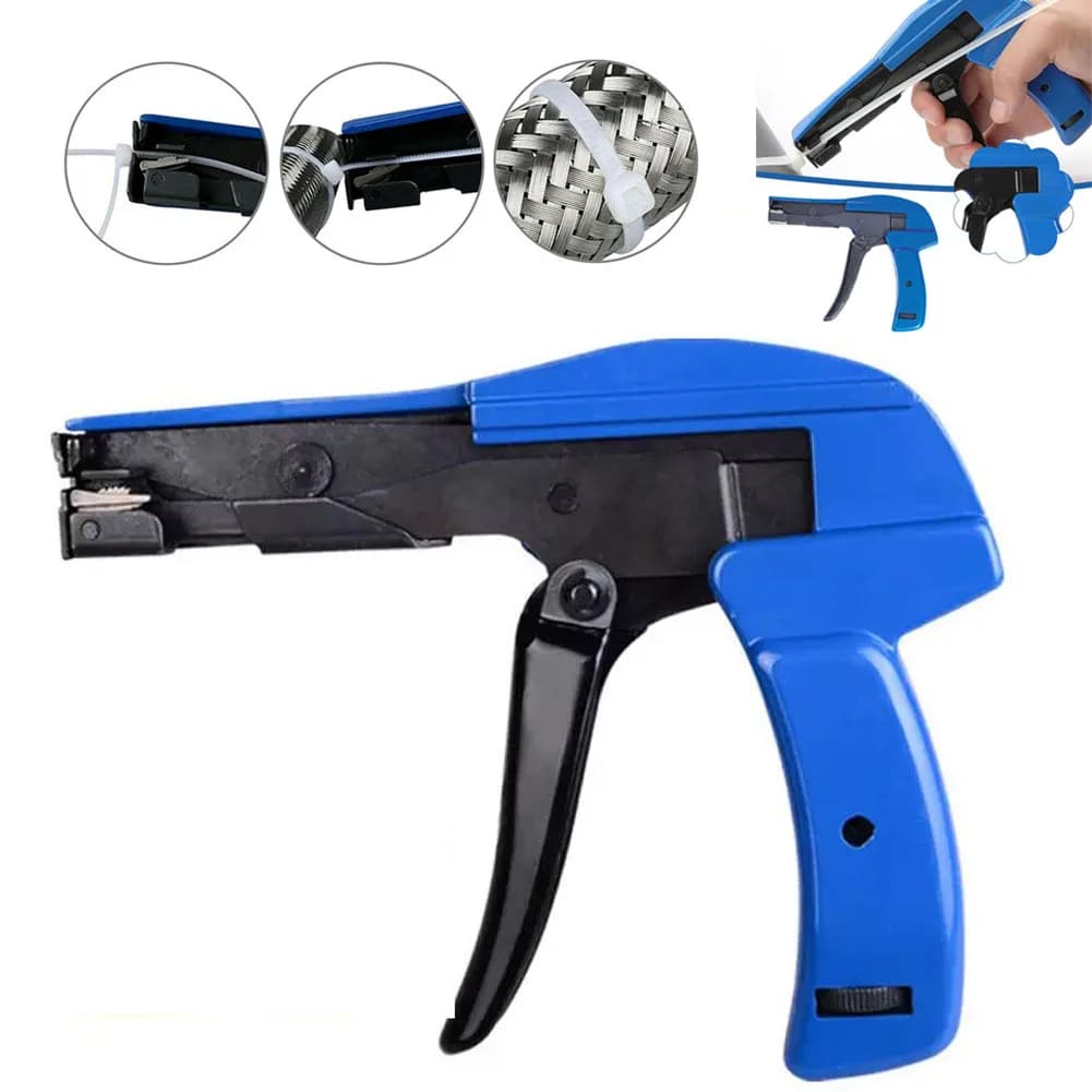 Pistola per fascette fermacavi in Nylon pinza per fascette fermacavi strumento per fascette con taglio a filo in acciaio pressofuso per cavo in Nylon 2.4-4.8mm