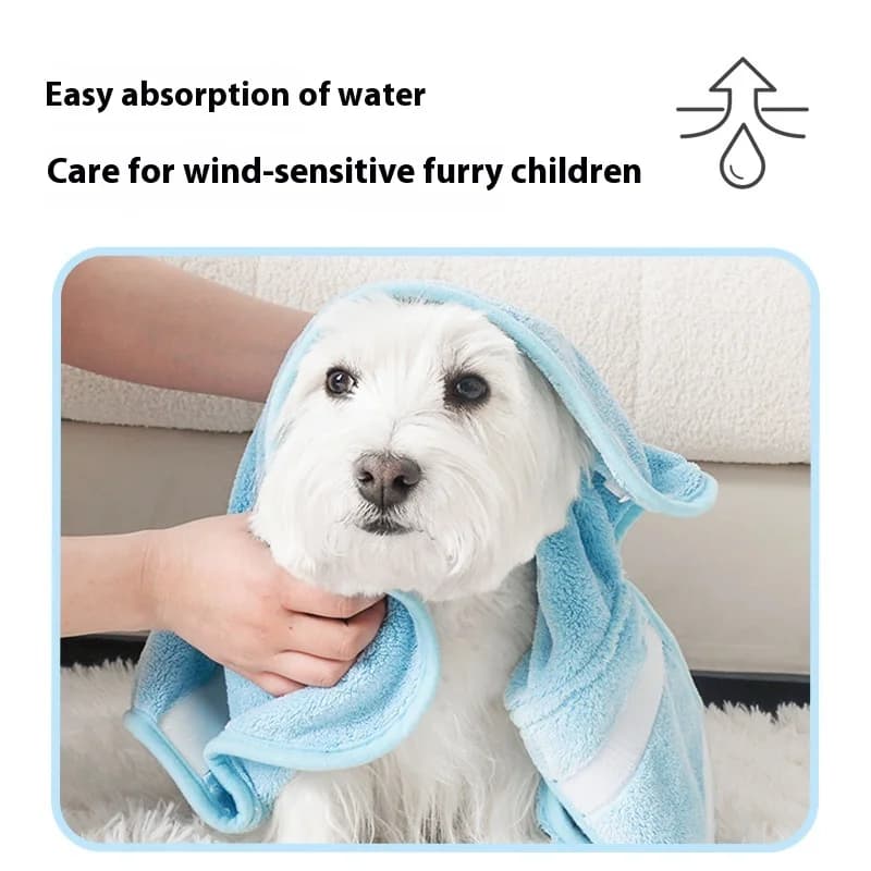 Absorbent Quick Dry Dog Bathrobe Wearable Towel Coat for Border Collie Golden Retriever Large Breed Puppy Bathing Wrap