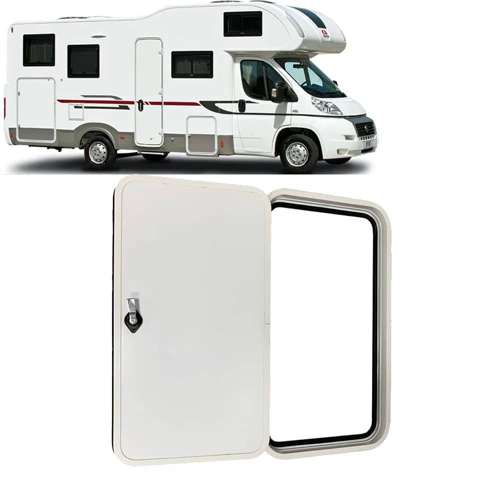 Porte di Protezione per Bagagli in Lega di Alluminio Bianco per Camper, Impermeabili con Angoli Arrotondati, per Scomparti di Stoccaggio, Spessore Parete 35-40mm