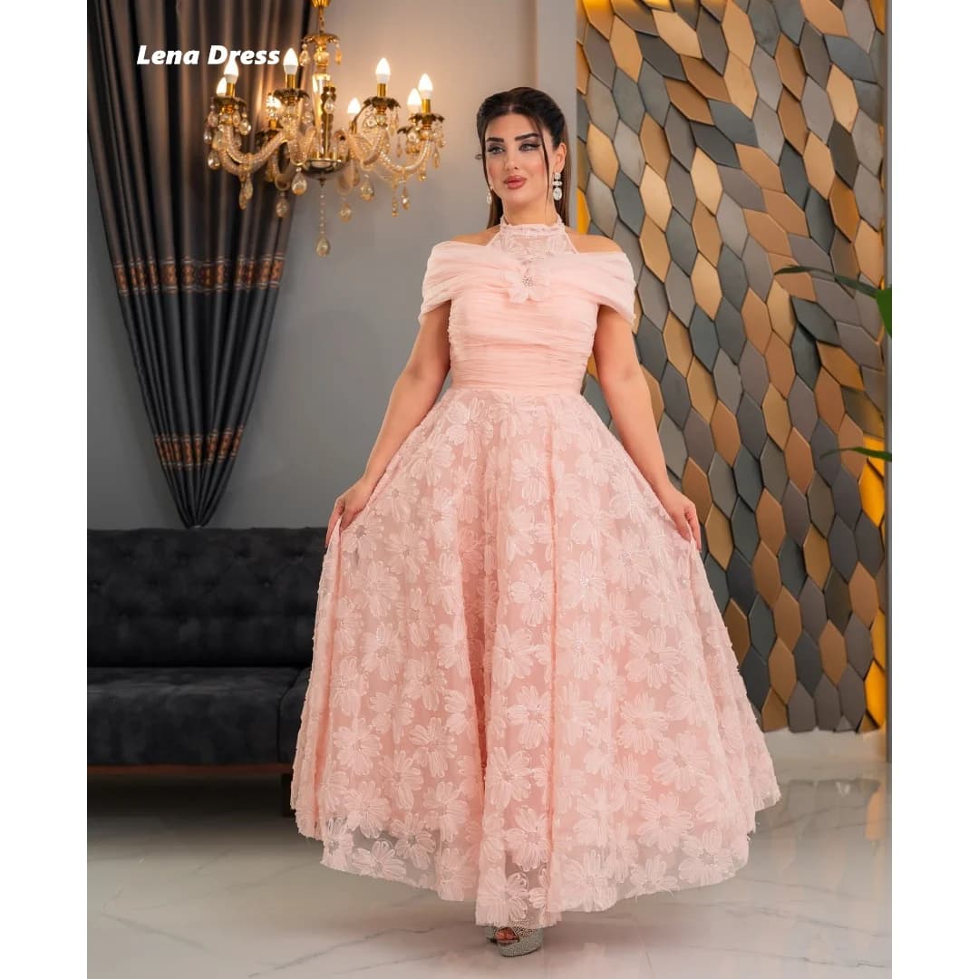 Lena Ball Gown Dress Flower Lussuosi abiti da sera da donna per occasioni speciali Personalizzazione a-line Manica corta Prom 2025