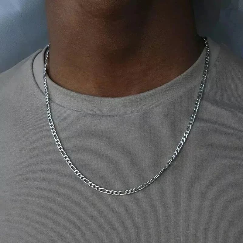 Collana a catena Figaro in argento 925 da 40-75 cm, 4 mm, per donna e uomo, collana lunga, gioiello hip hop, idea regalo