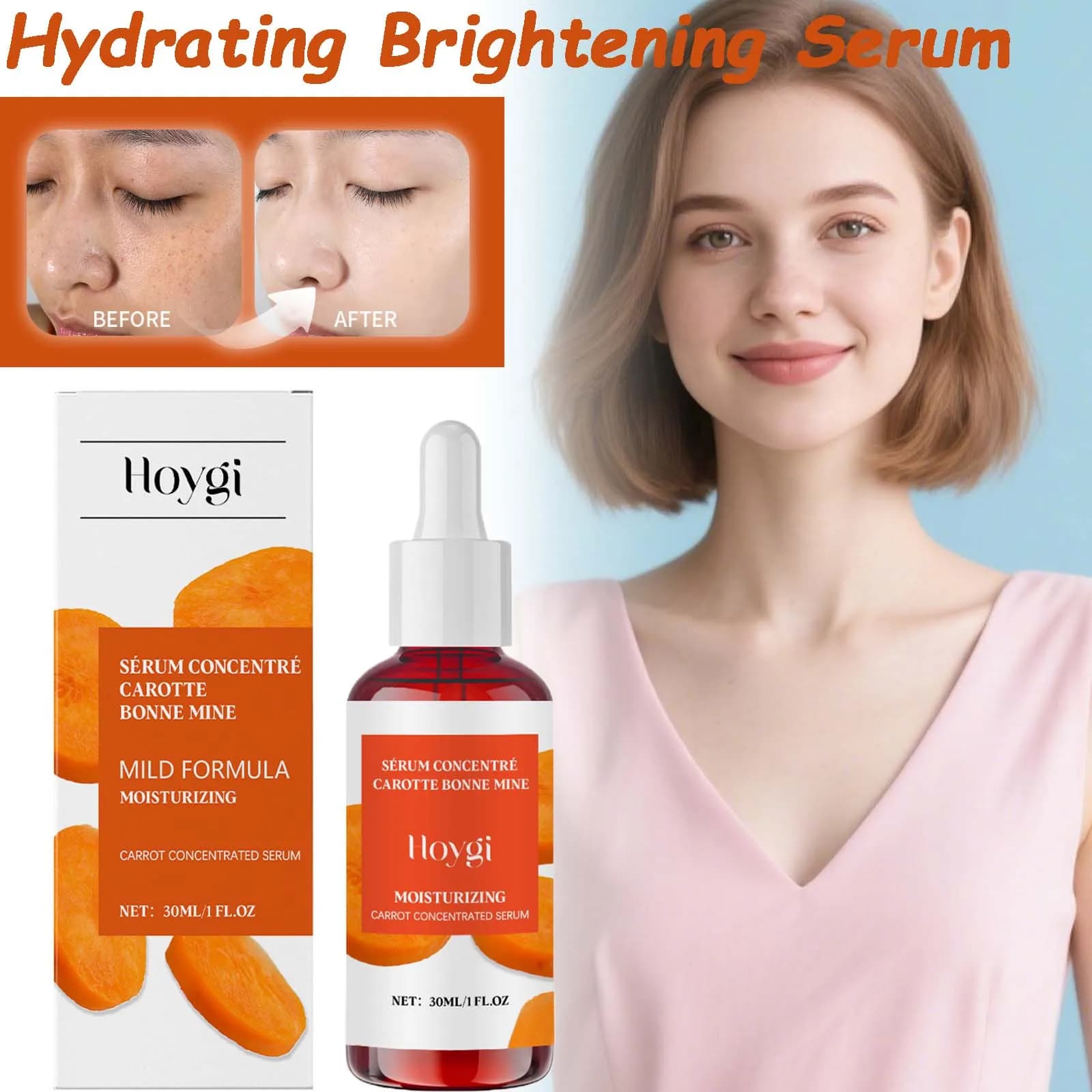 Siero schiarente idratante all'acido ialuronico con vitamina C migliora la pelle opaca rassodante levigante nutriente siero per la cura del viso