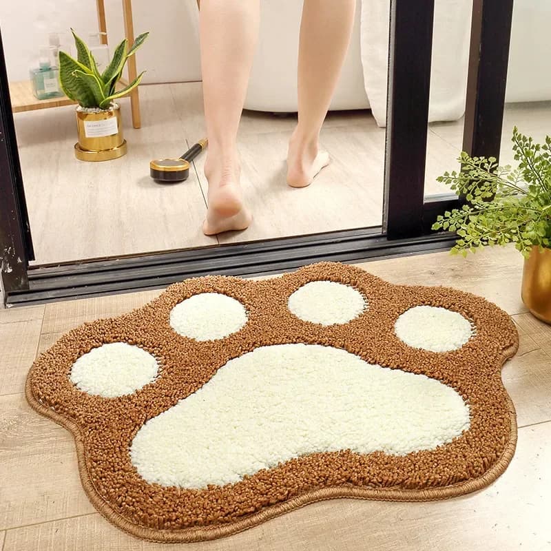 Tappeto da bagno in microfibra lavabile in lavatrice antiscivolo assorbente Tappetino da bagno a forma di piede per porta del bagno