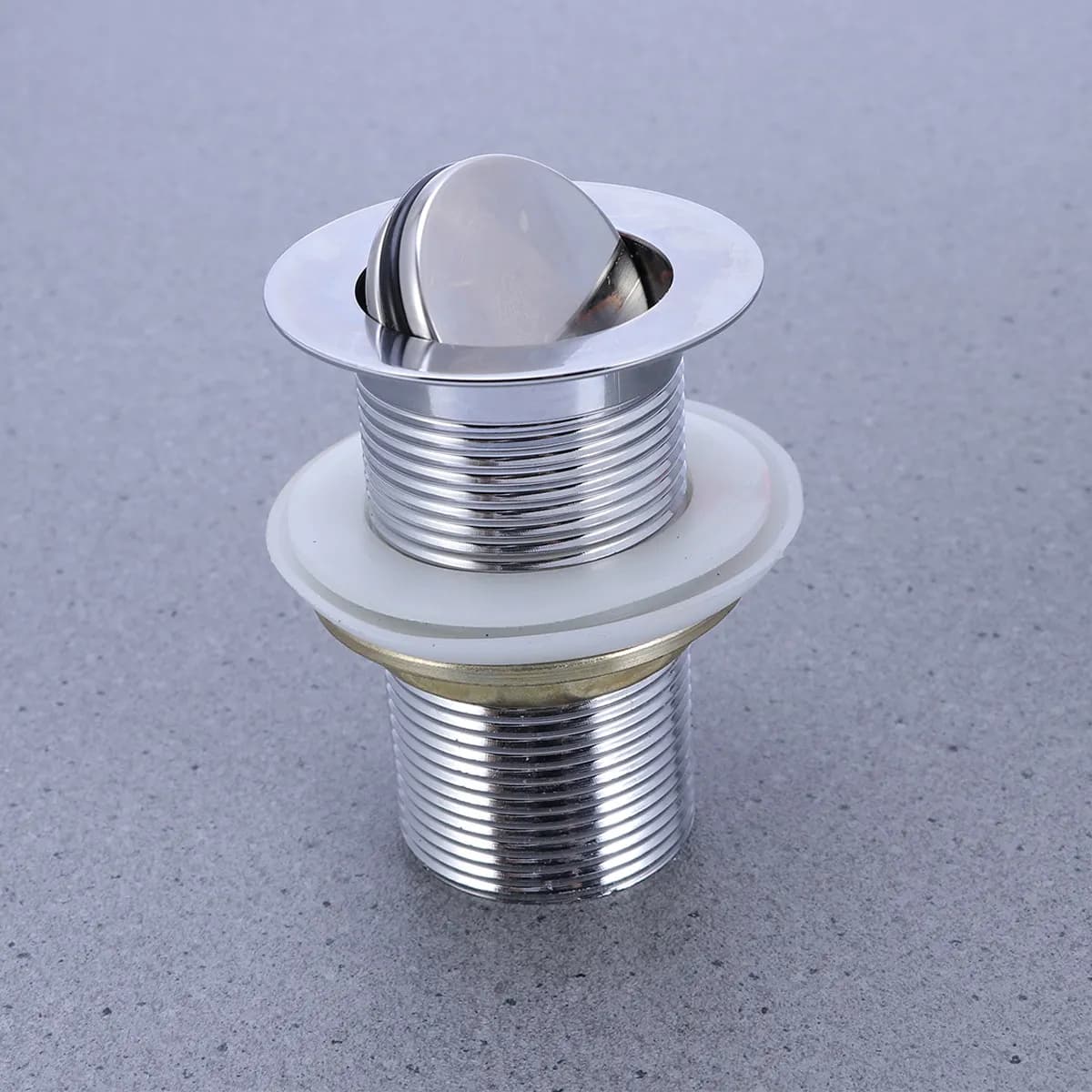 Tappo di Scarico in Lega di Zinco Argentato per Lavabo, Cestello Filtro, Valvola Antiodore, per Cucina, Bagno, Lavanderia