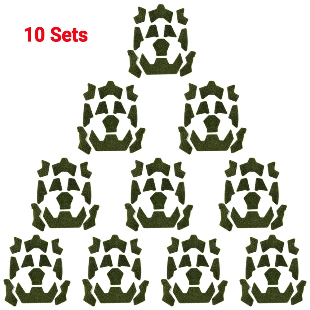 10 set di adesivi magici per casco tattico VELOCE dal taglio super alto Velcros adesivi imbottiti per casco con nastro universale per casco da calcio