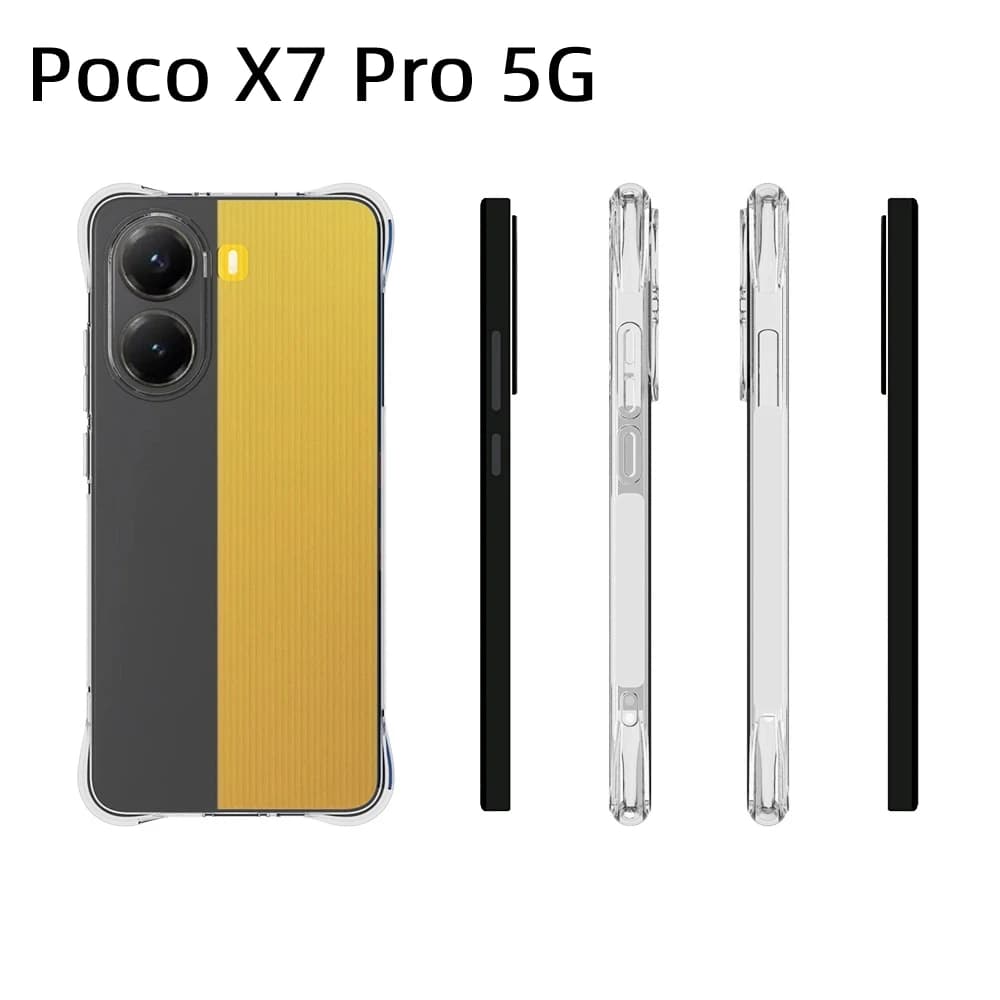 Per Xiaomi Poco X7 Pro 5G 2412DPC0AG Custodia antiurto Airbag Custodia morbida in silicone trasparente TPU Cover posteriore opaca per Poco X7 Pro X7Pro