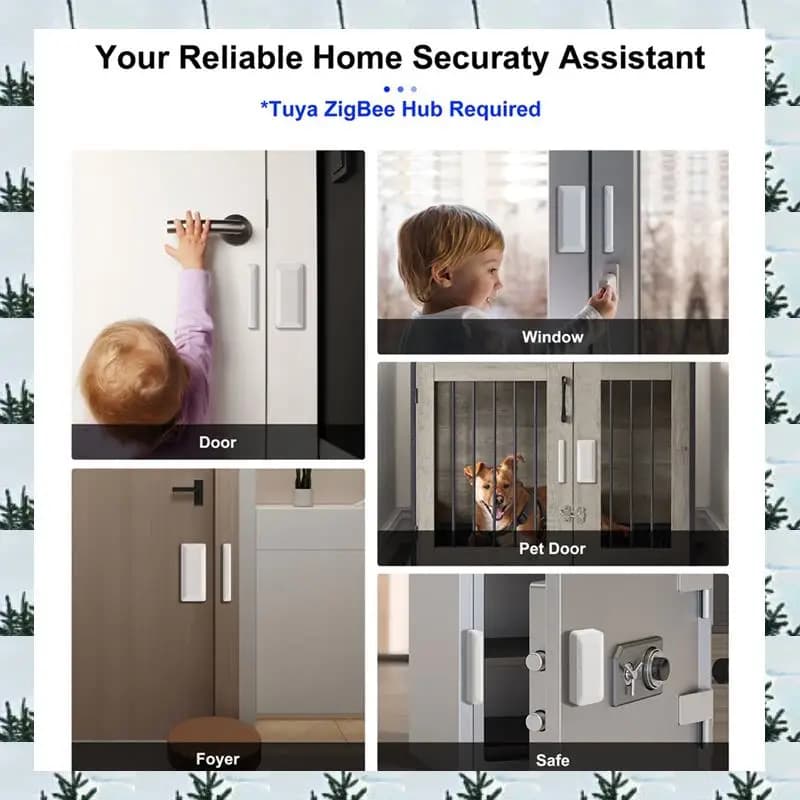 ABLG Tuya Zigbee Sensore per porte Sensore per finestre Sensore per porte intelligente wireless Supporto per allarme Sicurezza domestica e automazione