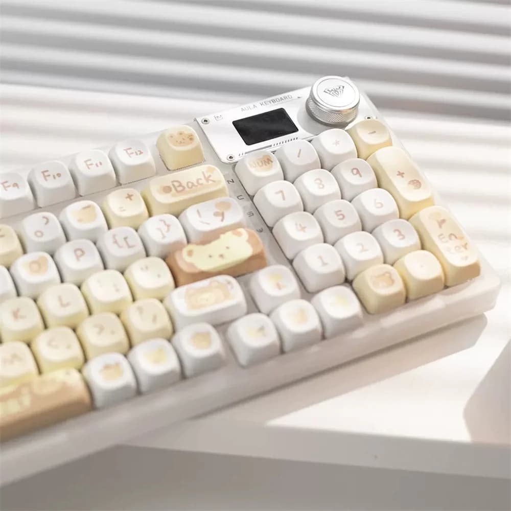 95/132 tasti Pudding Bear Theme Keycap Set PBT Custom Cute Bear Keycaps MAO Profile Key Cap per accessori per tastiera meccanica