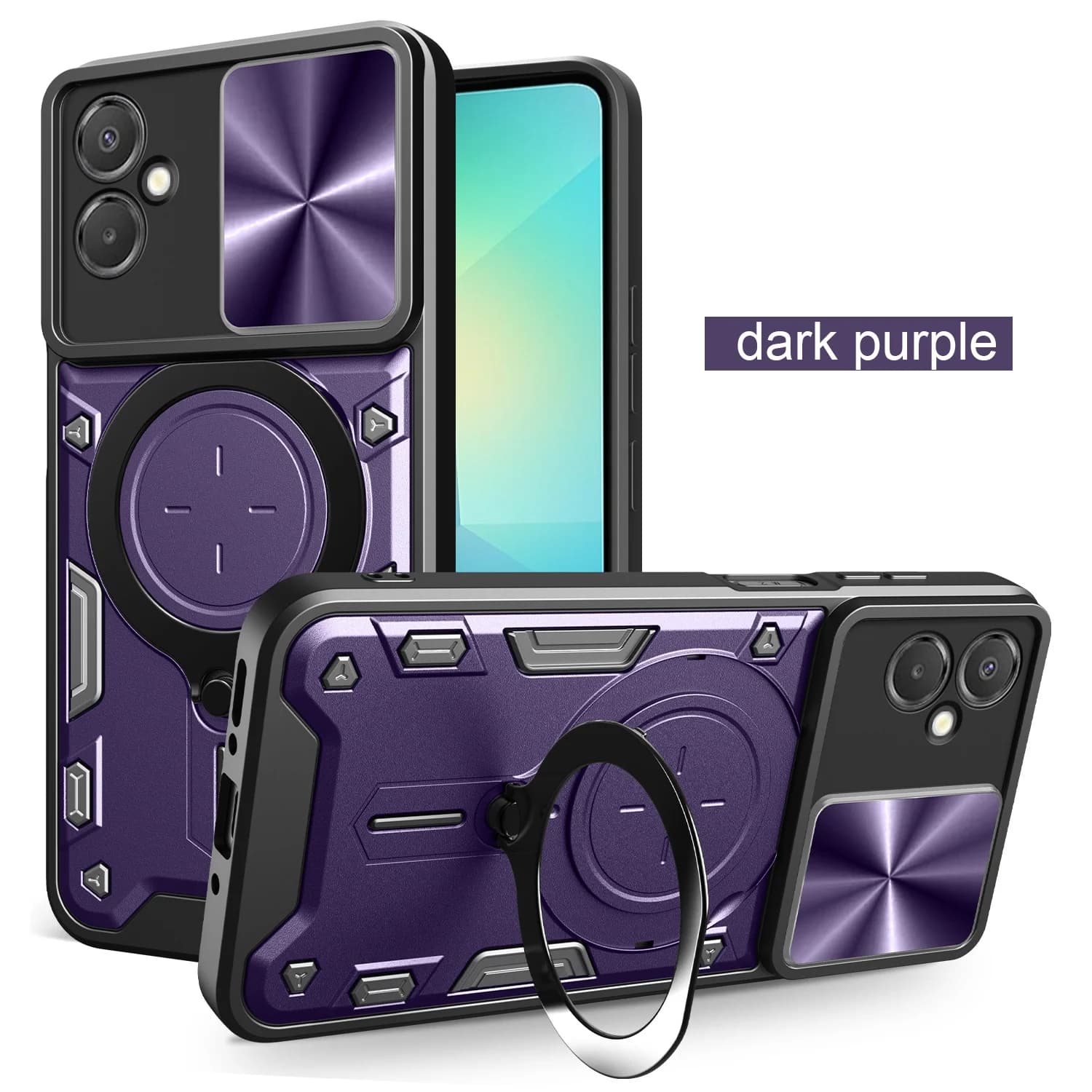 For Tecno Spark Go 2 Phone Case Tecno Pop 10 Heavy Duty Rugged Armor Magnetic Bracket CaseSlide Camera Protection Cover