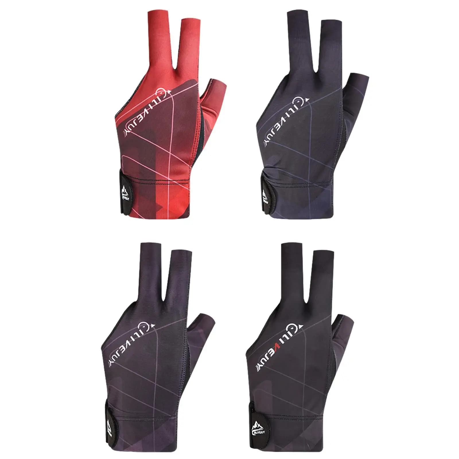 Universal Billiard Glove Three Finger Non Slip Stretch Polyester Sports Snooker Cue Accessory for Gym