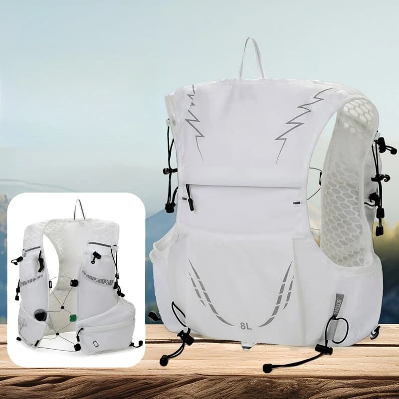 Gilet Idratazione Multifunzionale Traspirante, Zaino Leggero per Cross-Country, Borsa Porta Sacca d'Acqua per Maratona e Corsa