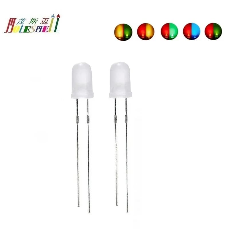 10 pz 5mm 2 Pin LED Rosso/Giallo Rosso/Blu Rosso/Verde Giallo/Verde Bicolore Diffuso Doppio Bicolore Polare Che Cambia LED