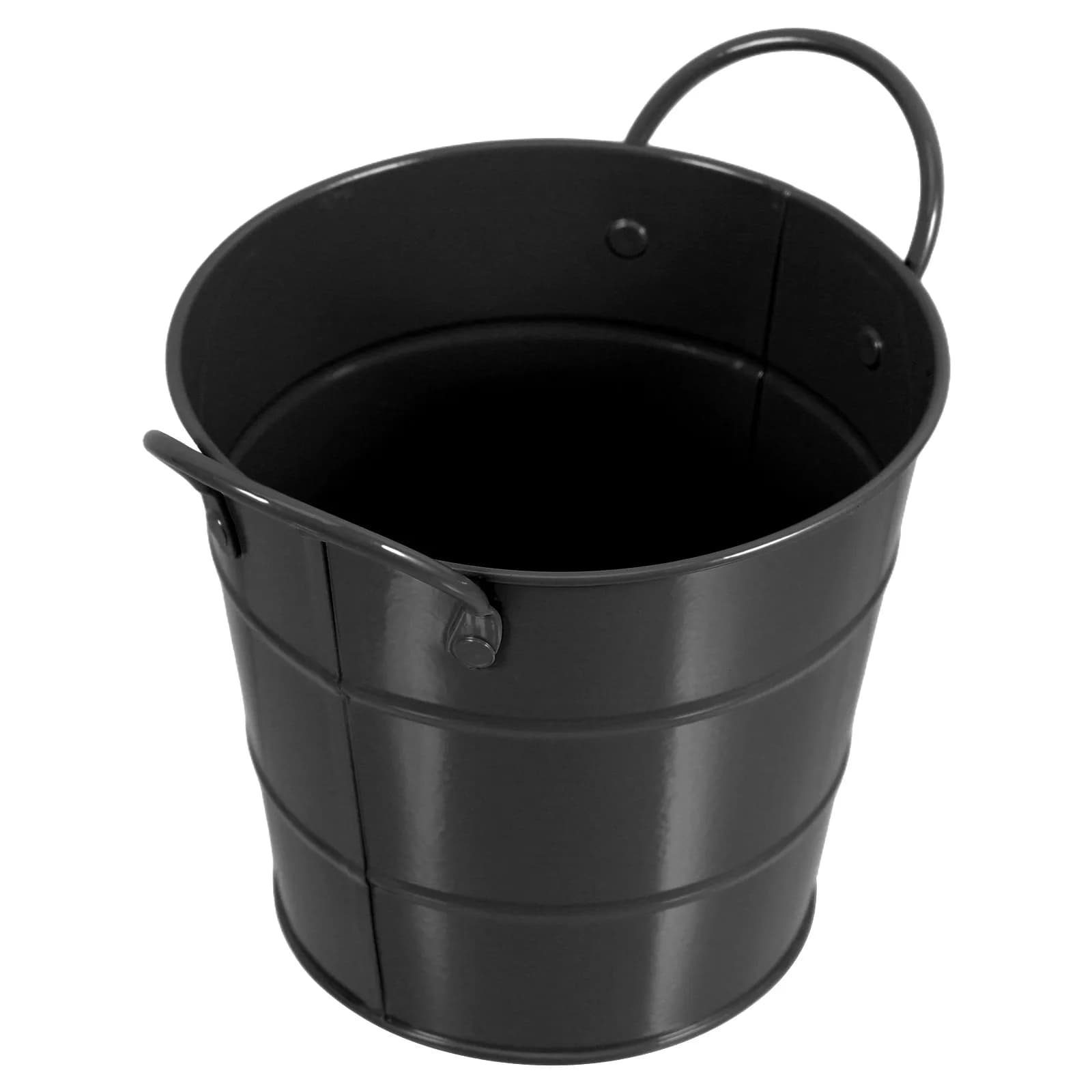 Contenitore portaoggetti da scrivania in ferro, mini cestino stretto, organizer da ufficio, vaso per fiori, porta pennelli trucco, contenitore compatto per la polvere, nero