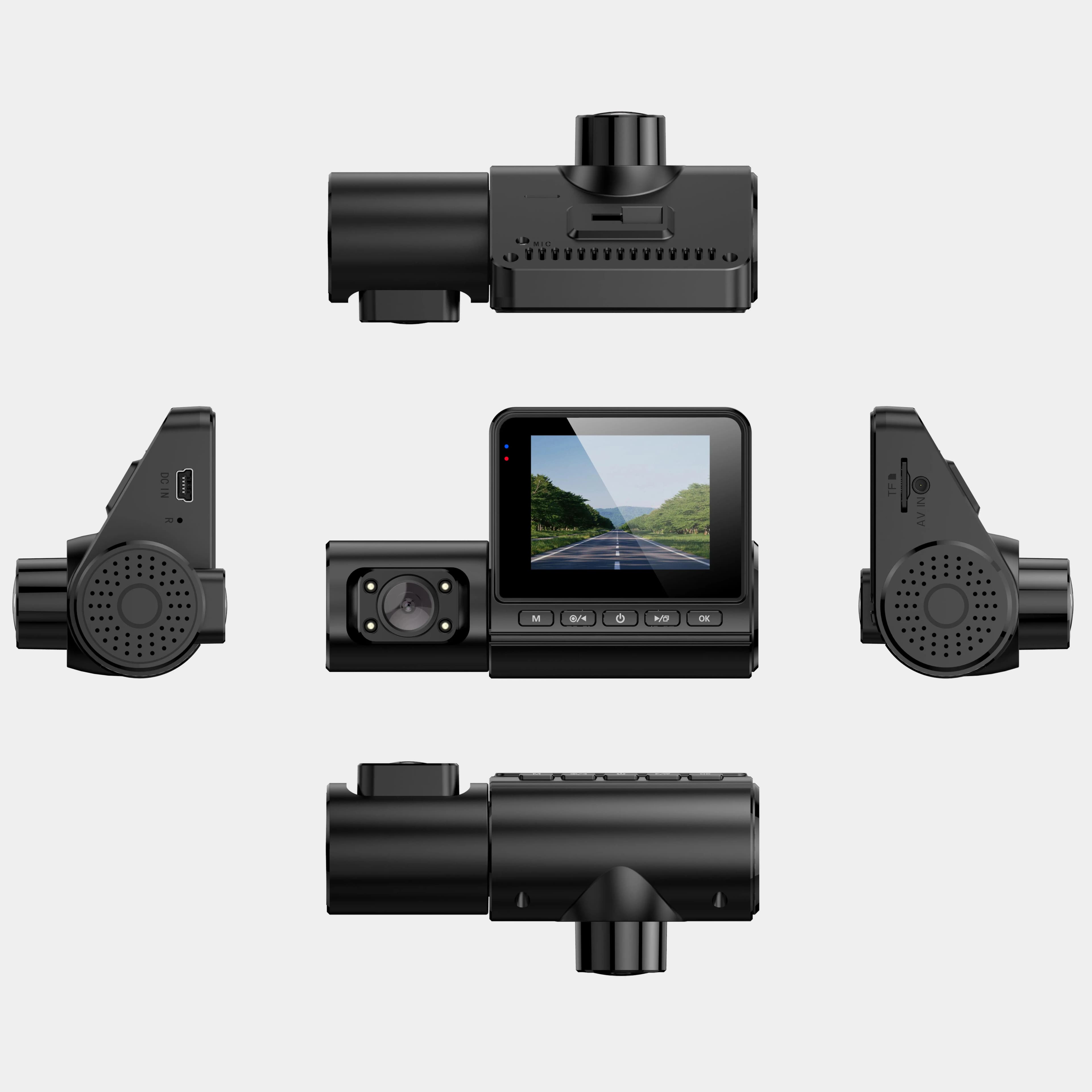 Interactive AI Warning System for Trusted Drivers, Dash Cam 1080p 3-HD with WiFi, G-Sensor, DVR Recorder for Auto Model Vision