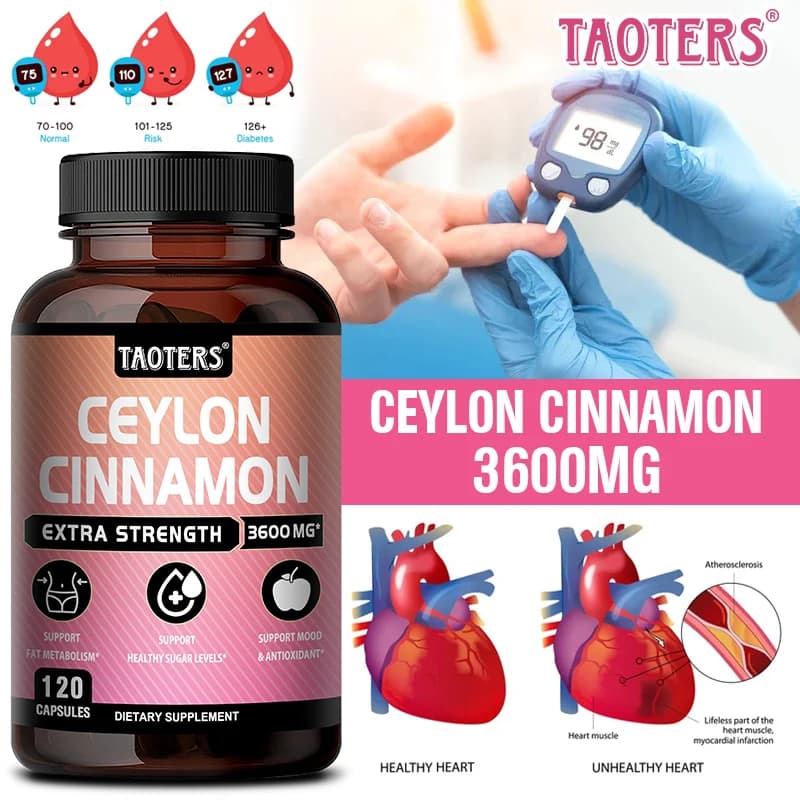 Capsule di cannella di Ceylon con zenzero, curcuma, antiossidanti, supportano la salute di articolazioni, ossa, cuore, sistema digerente, metabolico e immunitario