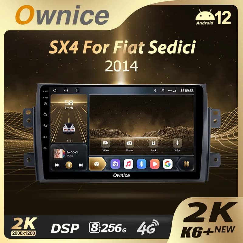 Ownice K6 + 2K per Suzuki SX4 1 2006 - 2014 per Fiat Sedici 189 2005 - 2014 Autoradio Multimedia Navigazione Stereo GPS Android 12