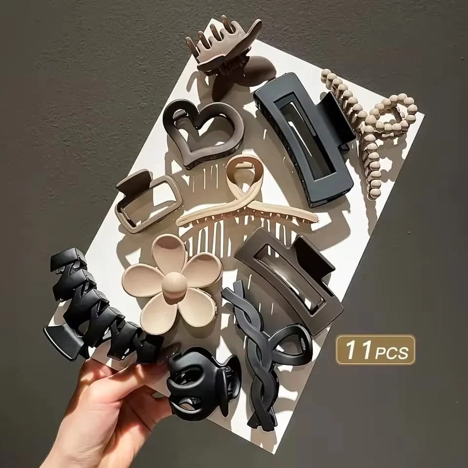 11 pcs high-end woman shark clip, back head hair accessories set, stylish hairdresser head cover